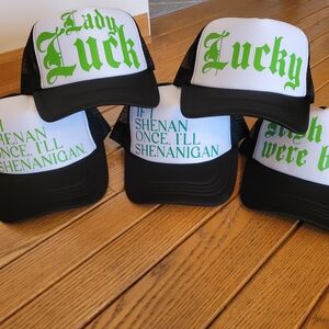 St. Patrick's Day Trucker Hats in Black, White and Green